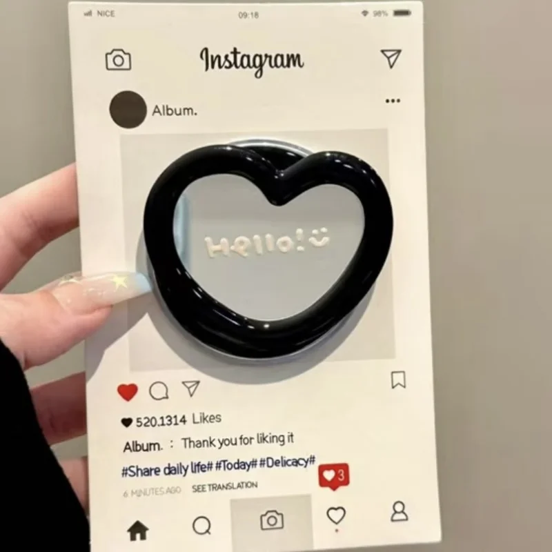 

Корейское милое 3D зеркало для макияжа в форме сердца для Magsafe Griptok, держатель для телефона, подставка для кольца на палец, поддержка iPhone 16, кронштейн для девочек