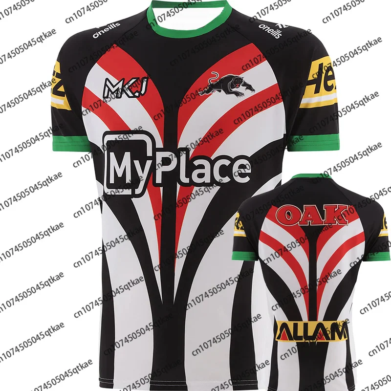 2025 New Summer Australian NRL Penrith Panthers Home Jersey Women Men Oversized Training Tee Breathable Kid/Adult Rugby Jersey image 2