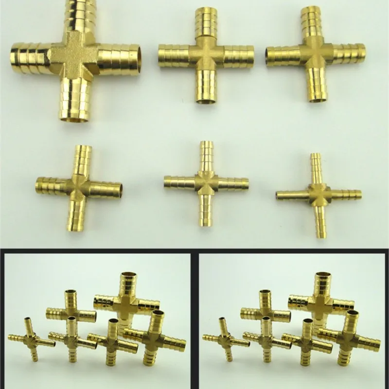 1pc Pipe Fitting  6mm 8mm 10mm 12mm 14mm 16/19/25mm Hose Barb Y Cross L Type Three Way Brass Barbed Coupler Connector Adapter