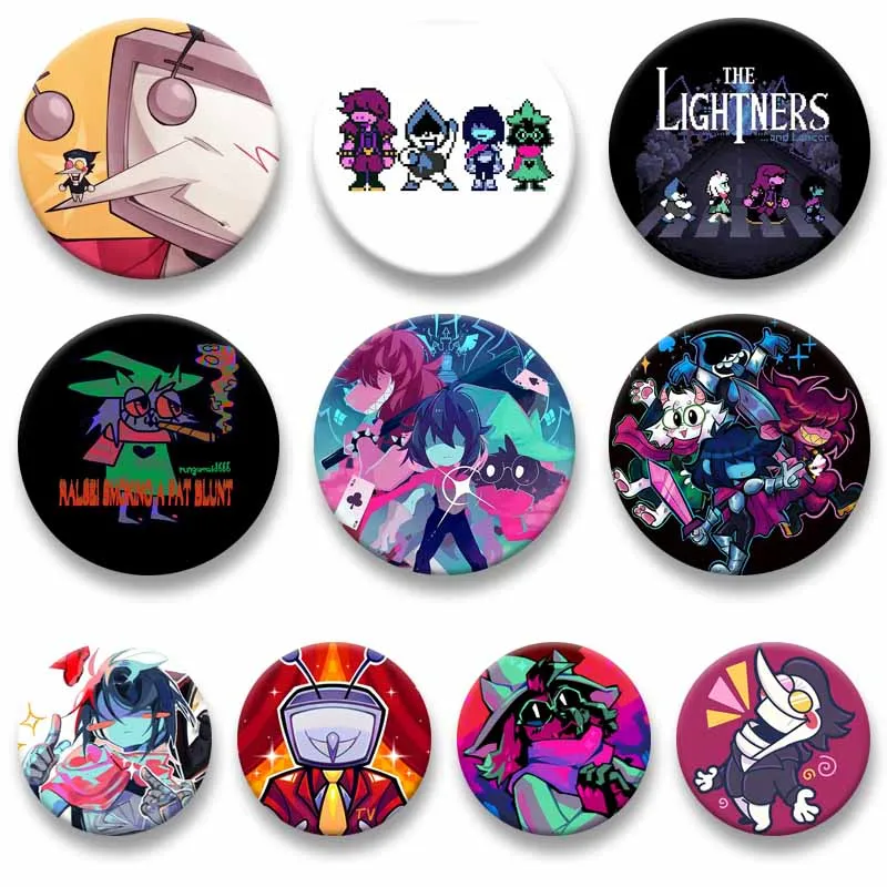 Game D-Deltarune Kris Susie Soft Button Pins Funny Cartoon Tenna Round Brooch Backpack Hat Jewelry Badge Accessories Toys Gifts