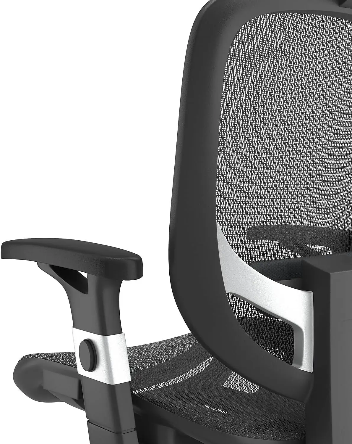 Hyken silla de trabajo de malla técnica (negra, se vende como 1 cada)-silla de oficina ajustable con Material de malla transpirable, proporciona