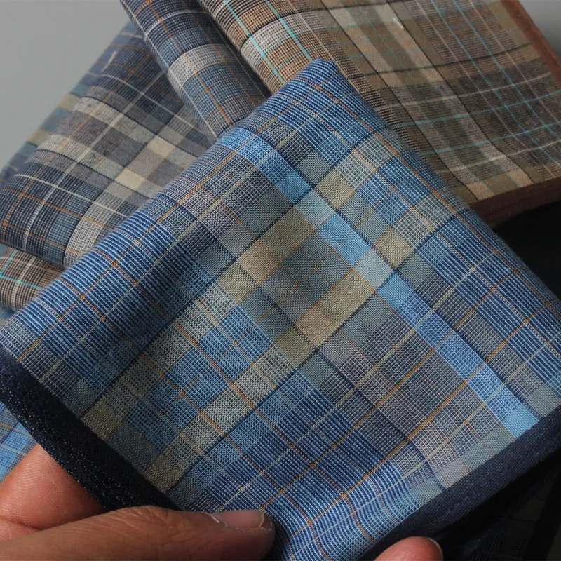 6 قطعة الرجال مربع منقوشة شريط المناديل الكلاسيكية جيب مربع خمر الأعمال فحص متعدد الألوان شهم المناديل #4