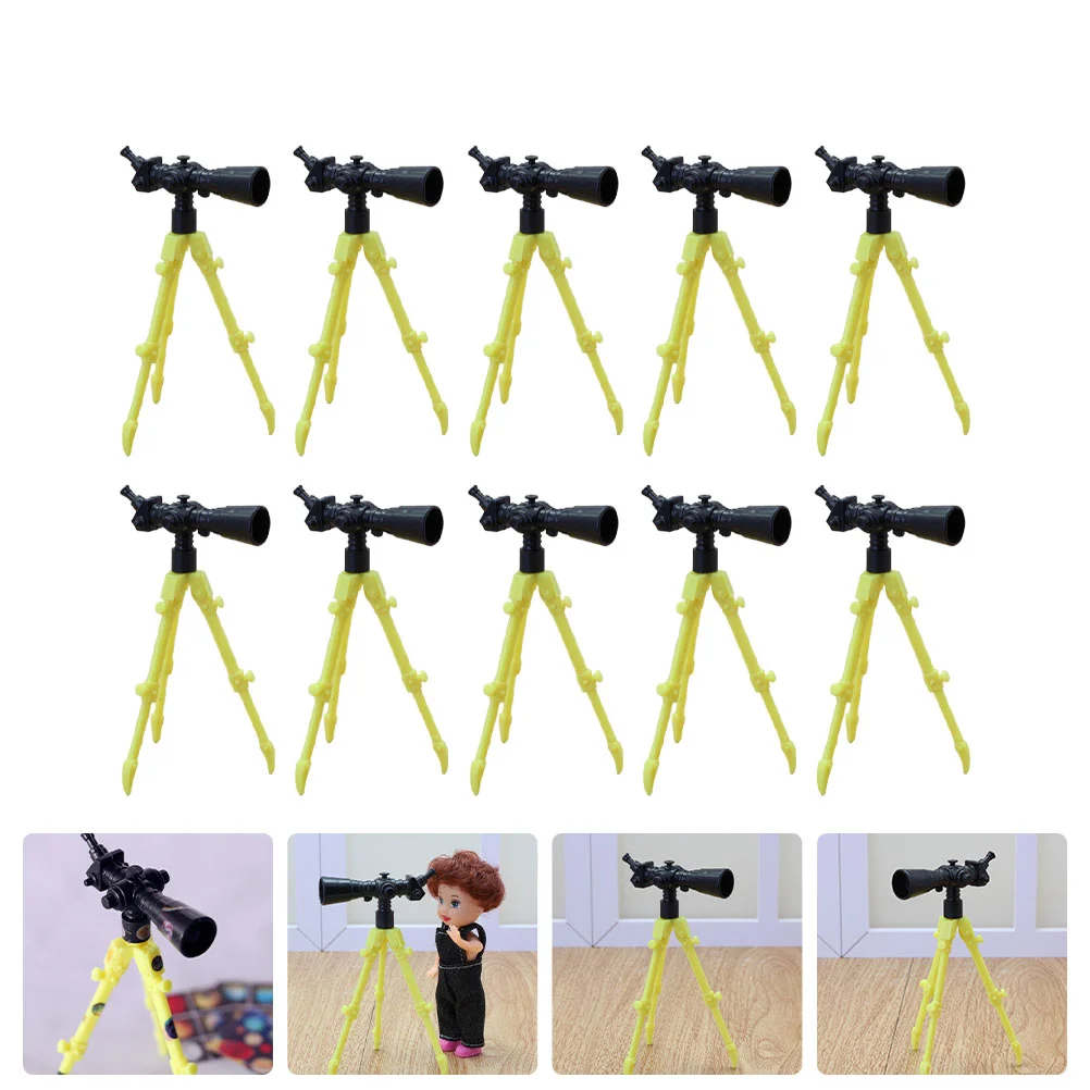 12 Pcs Mini Telescope Miniature Interior Model House Accessories Baby DIY Children Plaything Plastic Small Prop