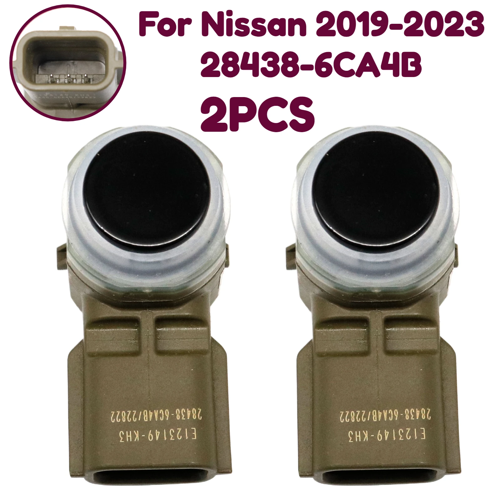 NEW 2PC Parking Aid Sensor Assy Distance For Nissan 2019-2023 28438-6CA4B