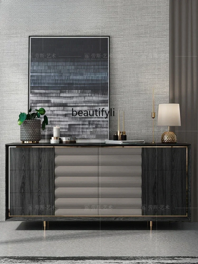 

cqyEntrance cabinet Light luxury entry cabinet American solid wood foyer Italian postmodern multifunctional dining side cabinet