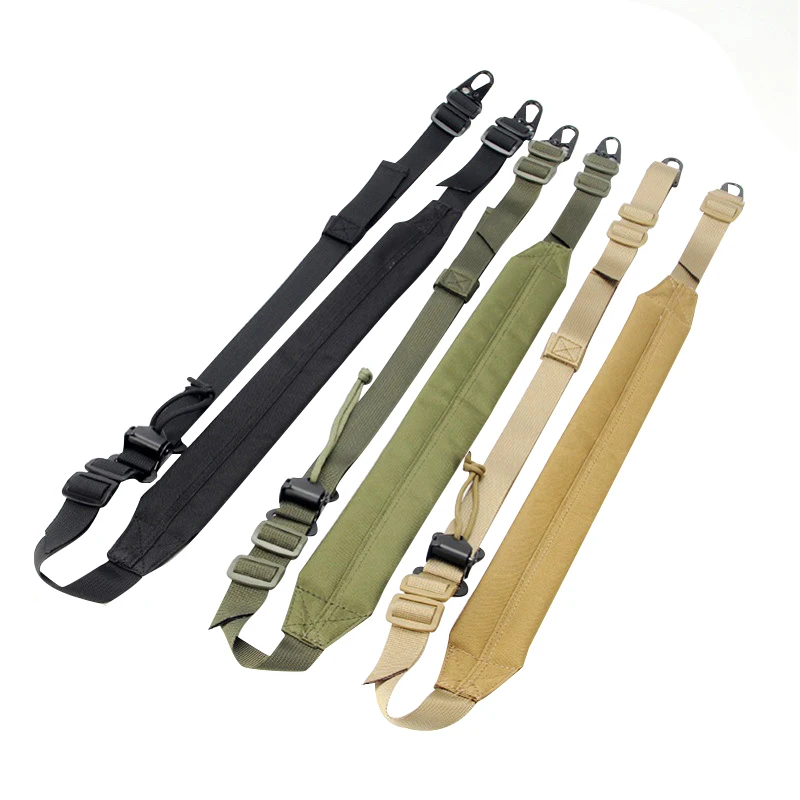 Tactical 2 Point Sling Shoulder Strap Outdoor Rifle Sling Shoulder Strap Metal Buckle Belt Hunting Accessories Tactical Gear