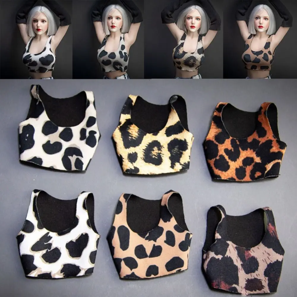 6 Colors 1/6 Miniature Vest High Elastic Cloth Female Soldier Vest Leopard Print Male Hiking Bottom 12