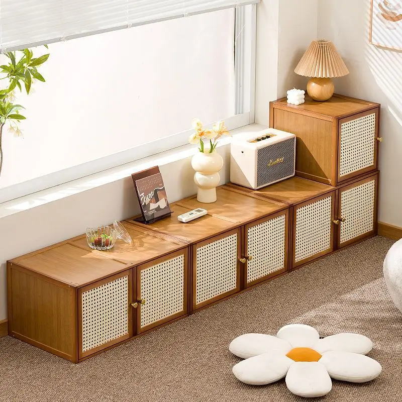bay window cabinet balcony sunscreen integrated tatami sundries storage cabinet against the wall
