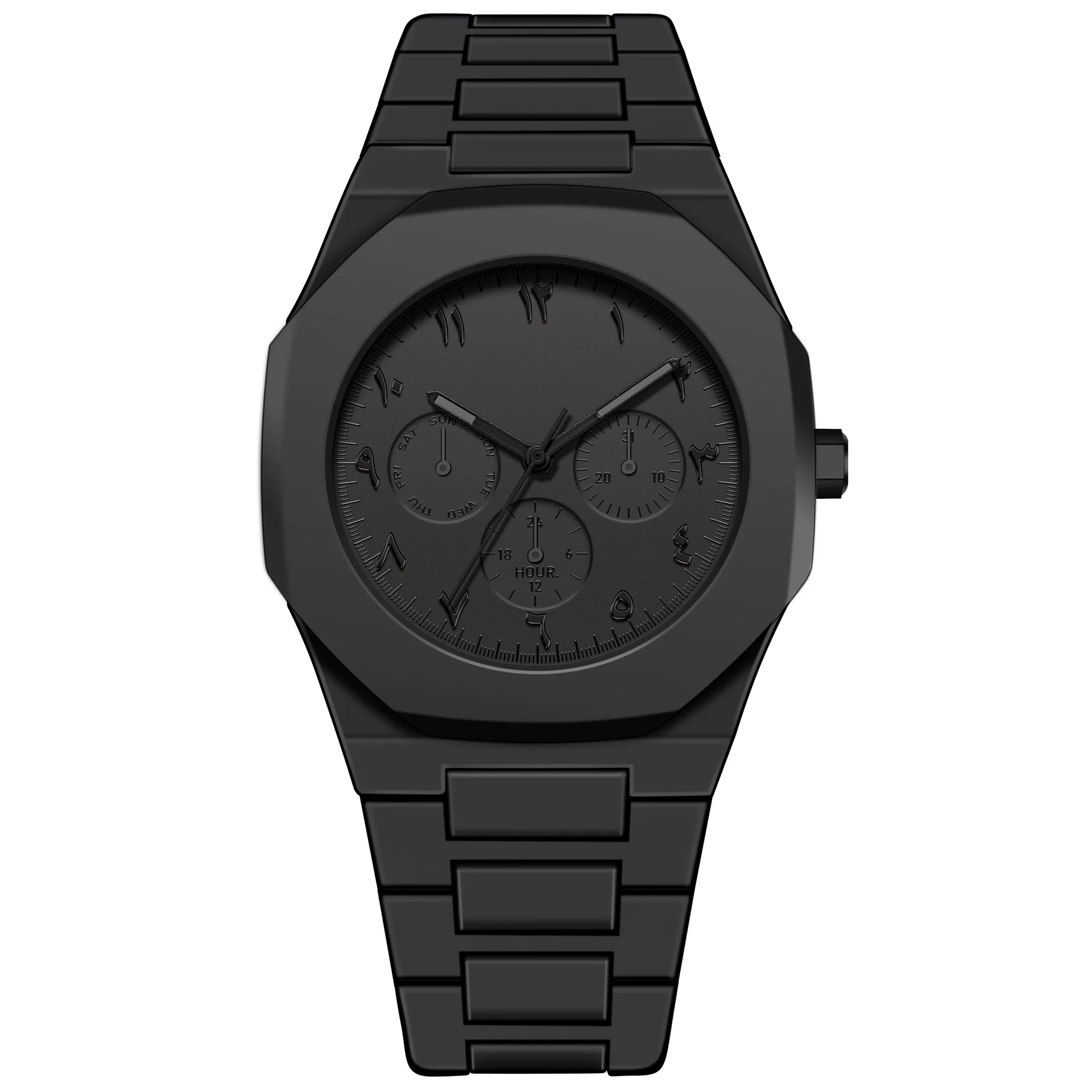 Reloj de moda para hombre en blanco y negro con gránulos de plástico, exquisito reloj de cuarzo resistente al agua para negocios, reloj para mujer