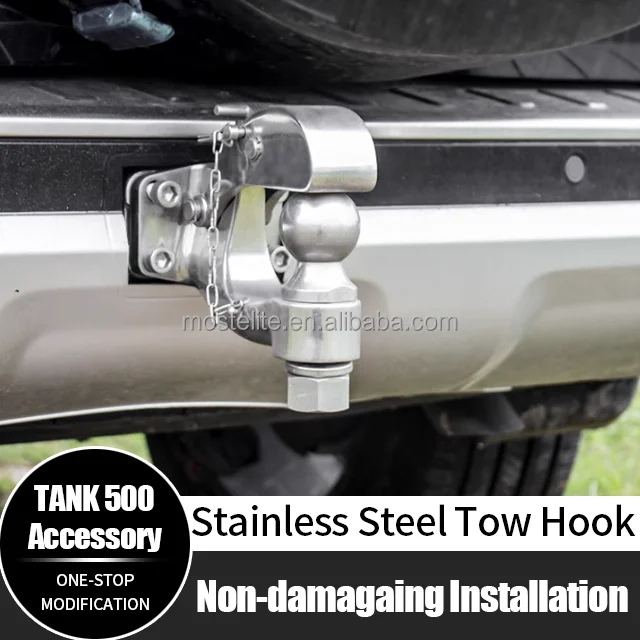Auto Parts 4x4 Off-Road Car Accessories New Stainless Steel Tow Hook for GWM Tank 500 Trailer Hitch Ball