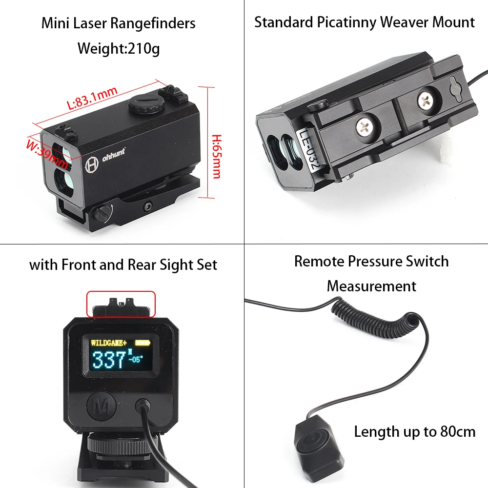 LE032 1200M Range Finder IP65 Waterproof Outdoor Real-time Tactical Mini Laser Rangefinder Hunting Scope Mountable For Aim Sight