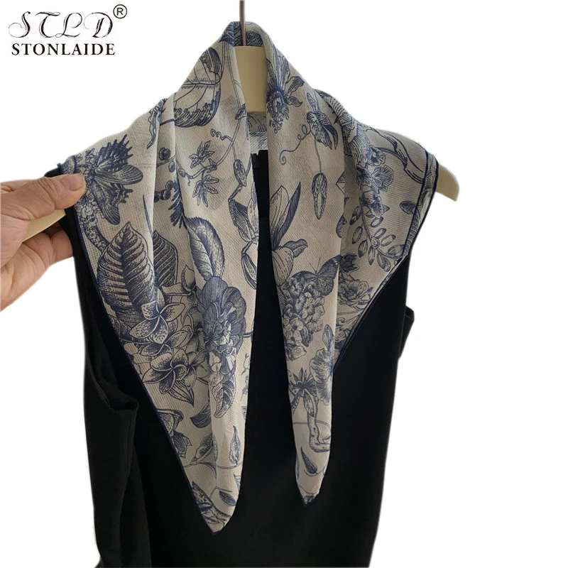 2024 NEW Fashion Veiled Grain Hand Curling 100% Mulberry Silk Women Scarfs Shawl Summer Proteck Neck Guard Ladies Festival Gift