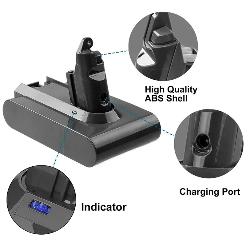 21V 4000mAh suitable for Dyson V6V7V8V10 handheld vacuum cleaner battery, sweeping machine power lithium battery DC3 1DC34 A+