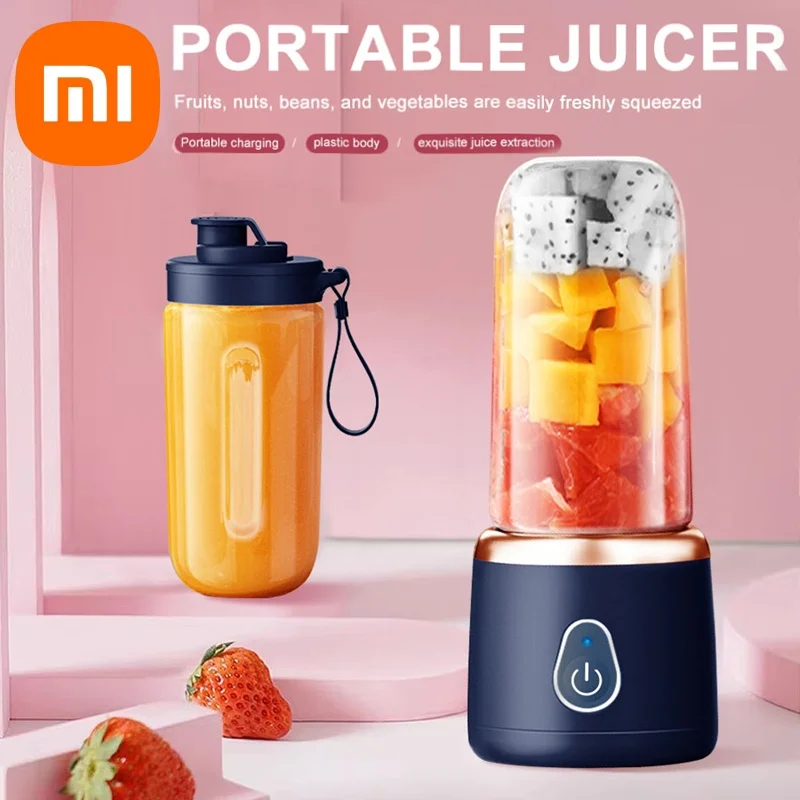 Xiaomi Portable Juicer for Shakes Smoothies Rechargeable USB 400ML Traveling Fruit Juicer Double Cup Fruit Blender Juicer Cup