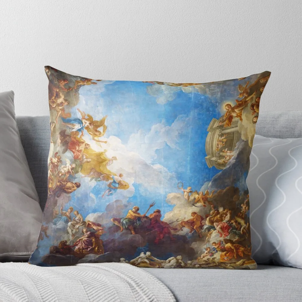 Ceiling painting in Hercules room of the Chateau de Versailles - France Throw Pillow Christmas Pillows christmas pillow case