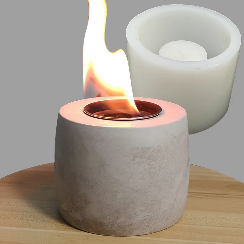 Tabletop Kamin Zement Form Diy Desktop Heizung Herd Form Ornamente Kerzen Zylinder Silikon Formen