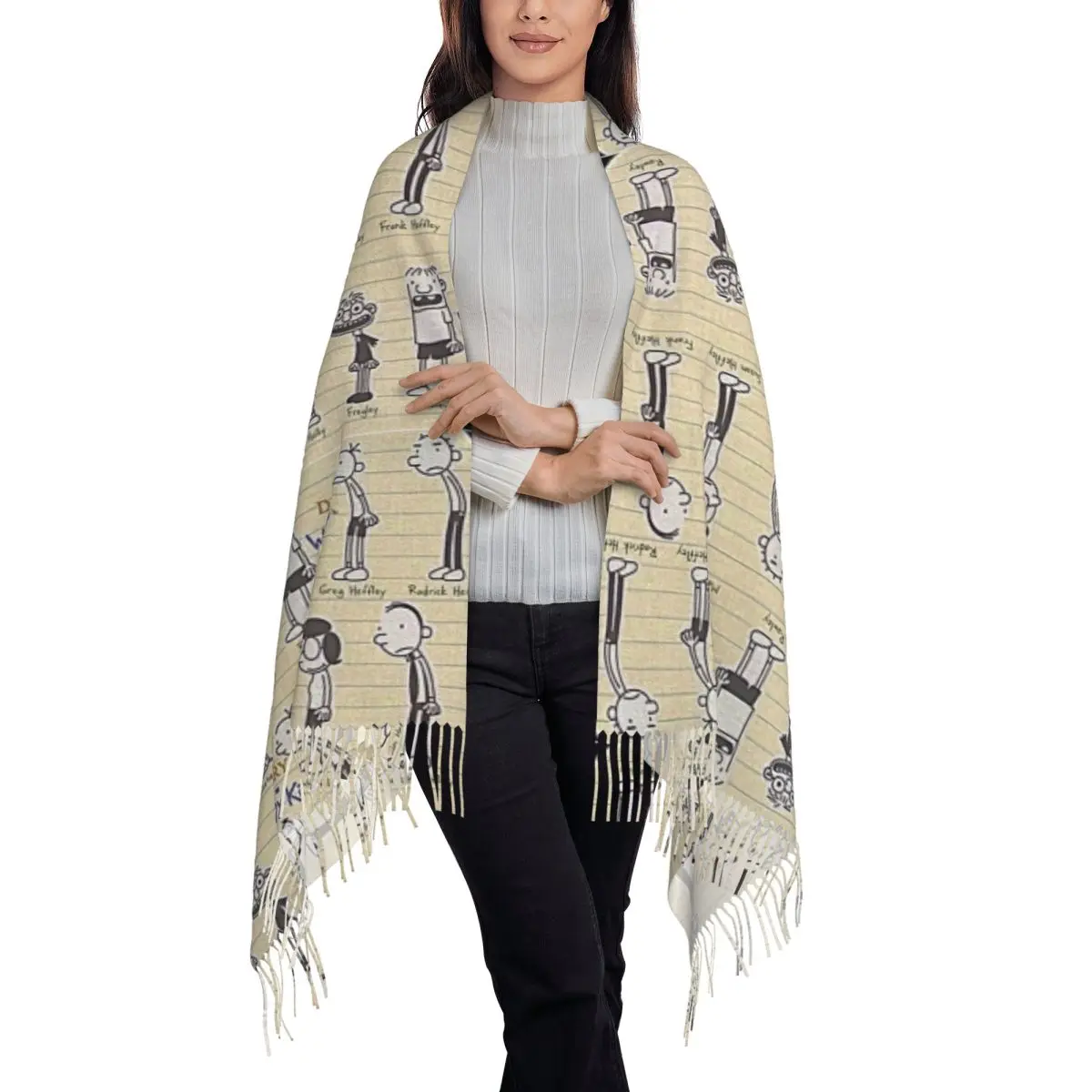 Diary Of A Wimpy Kid (Cast) Scarf Tassel Scarves Women Soft Warm Shawls and Wraps Long Fall Winter Shawl Wrap