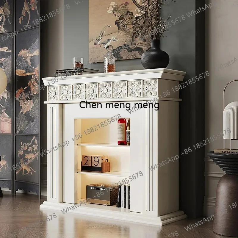 

CC182 French green fireplace decorative cabinet American entrance fireplace living room TV cabinet retro