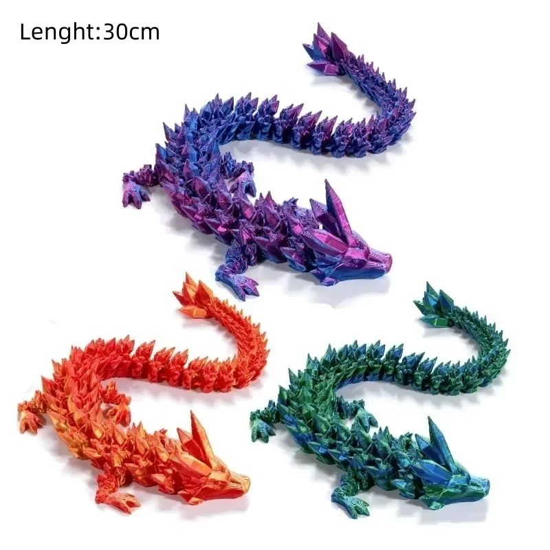 New 3D Printed Gem Dragon Crystal Fidget Toy Rotatable Articulated Dragon  Ideal Gift For Kids With ADHD Perfect For Birthdays