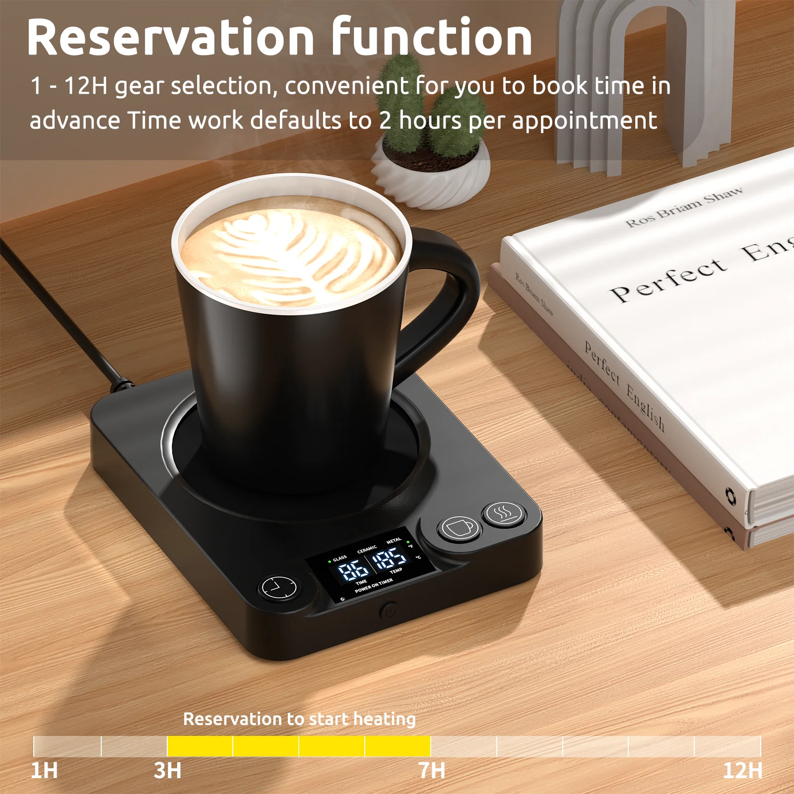 REIDEA Coffee Mug Warmer with Timer Screen 110V US Plug, 9 Temp Settings OT2244 for for Fast Heating and Insulation