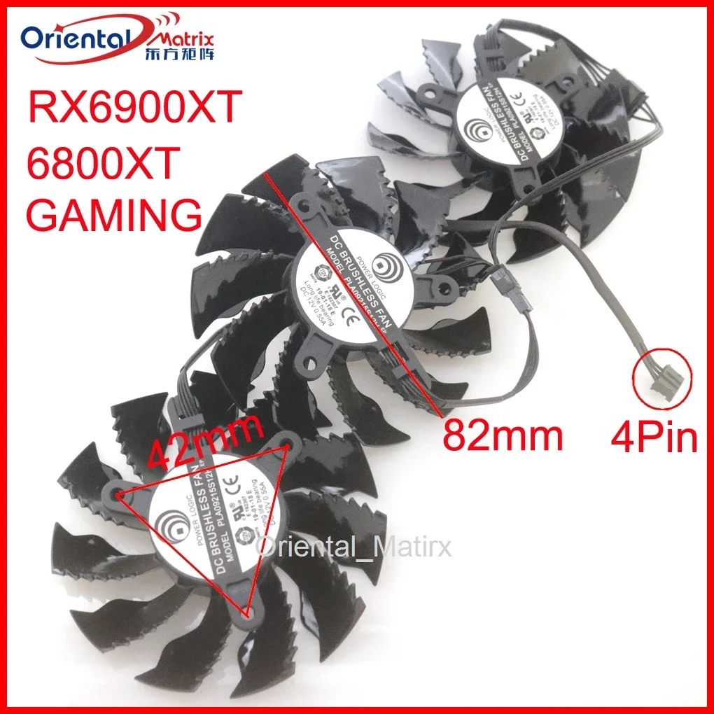 PLA09215S12H 12V 0.55A 82mm 4Pin For Gigabyte RX6900XT 6800XT 6800 GAMING Graphics Card VGA Cooling Fan