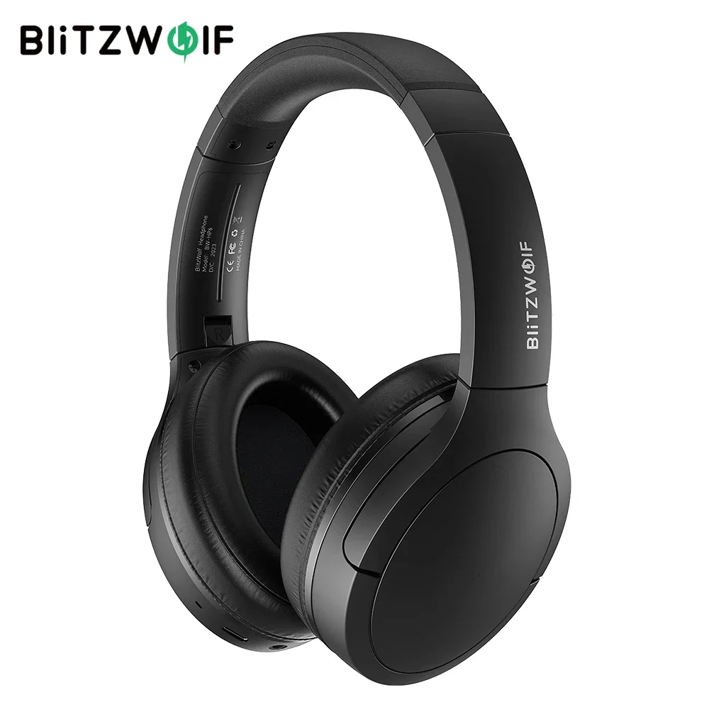 BlitzWolf BW-HP6 Wireless Headset bluetooth Headset Active Noise Cancelling 40mm Large Drivers AAC Audio 70h Portable Headphones