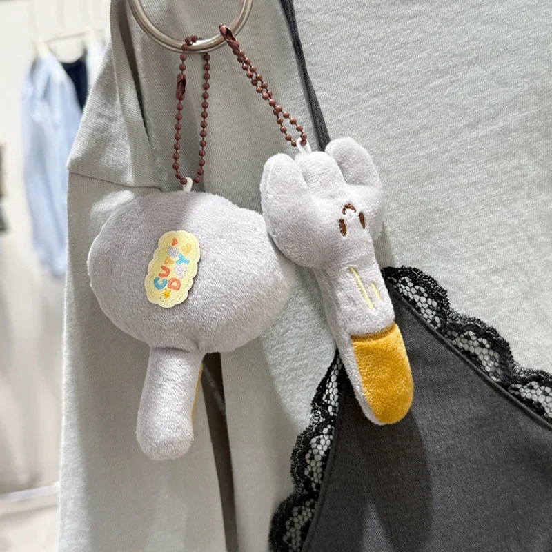 Porte-clés en peluche de pain de Simulation créative, beignet de nourriture, Bullhorn, poupée en peluche de dessin animé, pendentif, sac à dos, décoration cadeau