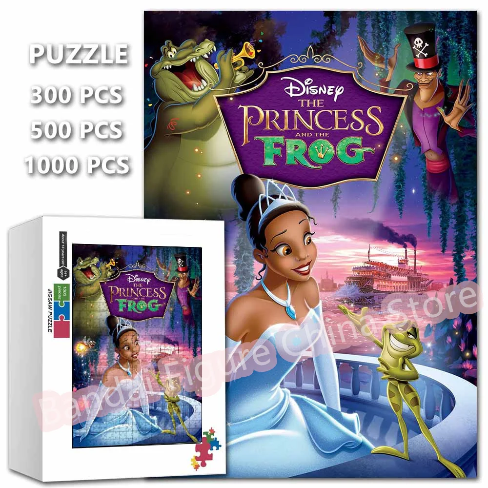 Educational Intelligence Jigsaw Puzzles Disney Cartoon The Princess and The Frog Puzzle for Kids Stress Relief Intelligence Toys