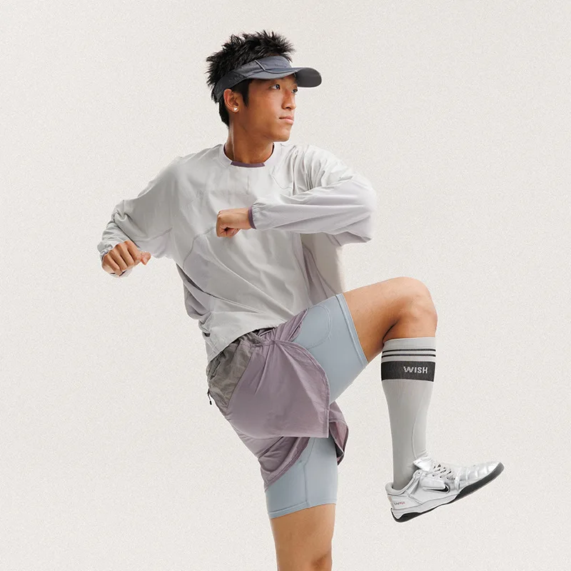 تي شيرت للجنسين خفيف الوزن وسريع الجفاف وأكمام طويلة للتدريب على ركوب الدراجات فضفاض مناسب مع تصميم عاكس لملابس رياضية خارجية #6