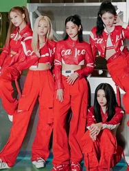 Korean Itzy Girl Group Cake Jazz Dance Performance Kpop Singing Dress Adult Student Red Dress Performance