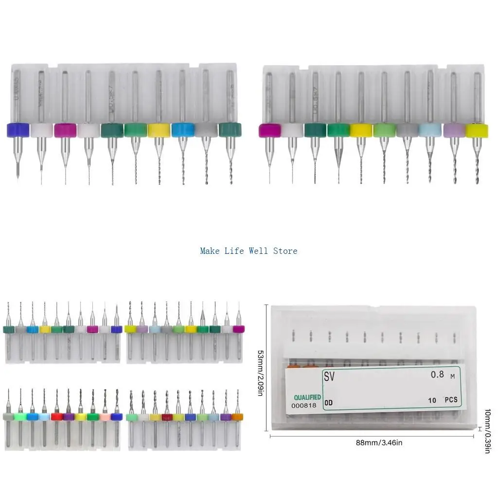 

Accurate Craft Drilling Set of 10 Miniature Drill Bits for Circuit Boards and Detailed Engraving and Stone Jewelry Work