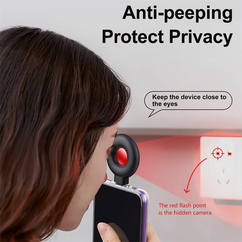 Mini Anti-Peeping Camera Infrared Anti Candid Mobile Phone Anti-invisible Camera Detector Portable Mini LED USB Alarm Device