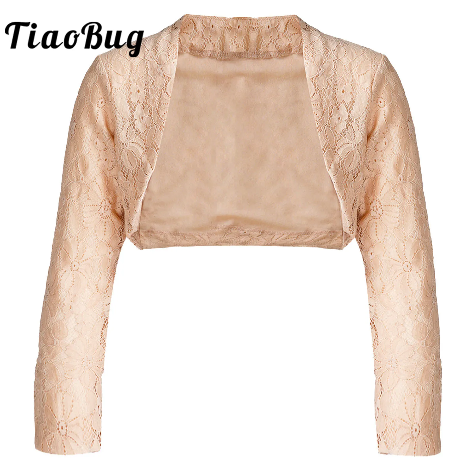 Trẻ Em Tay Dài Ren Hoa Bolero Áo Khoác Nhún Vai Mũi Áo Choàng Cưới Khăn Choàng Cardigan Khoác Áo Khoác Trẻ Em Hoa Bé Gái Áo Khoác