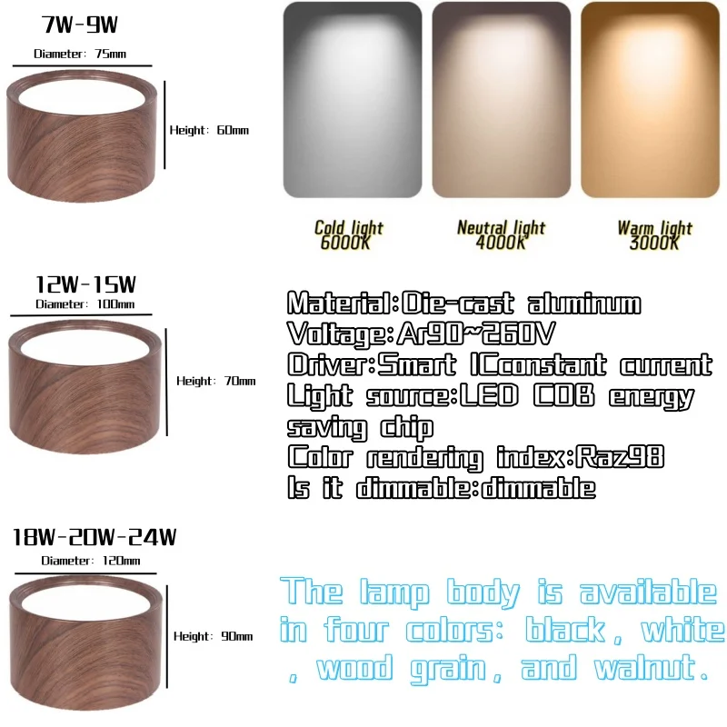 Fotografia 6: Luz de teto com LED regulável, luz de teto com textura de madeira, luz de teto montada no teto, iluminação para decoração de ambientes, cozinha