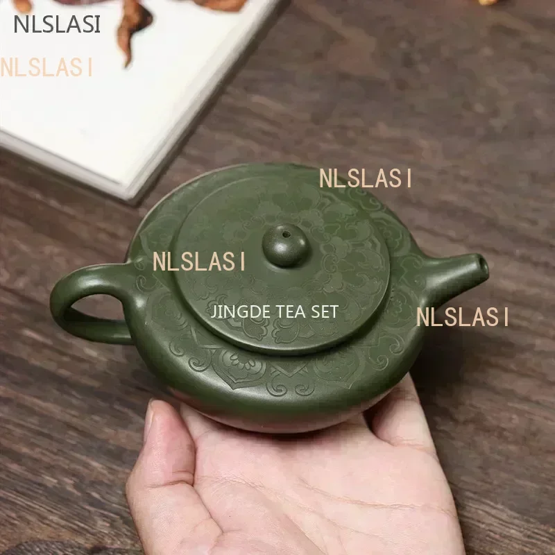 앤틱 이싱 퍼플 클레이 티팟 원광석 그린 머드 필터 차 인퓨저, 수제 뷰티 티 포트, 중국 Zisha 찻용품, 170ml