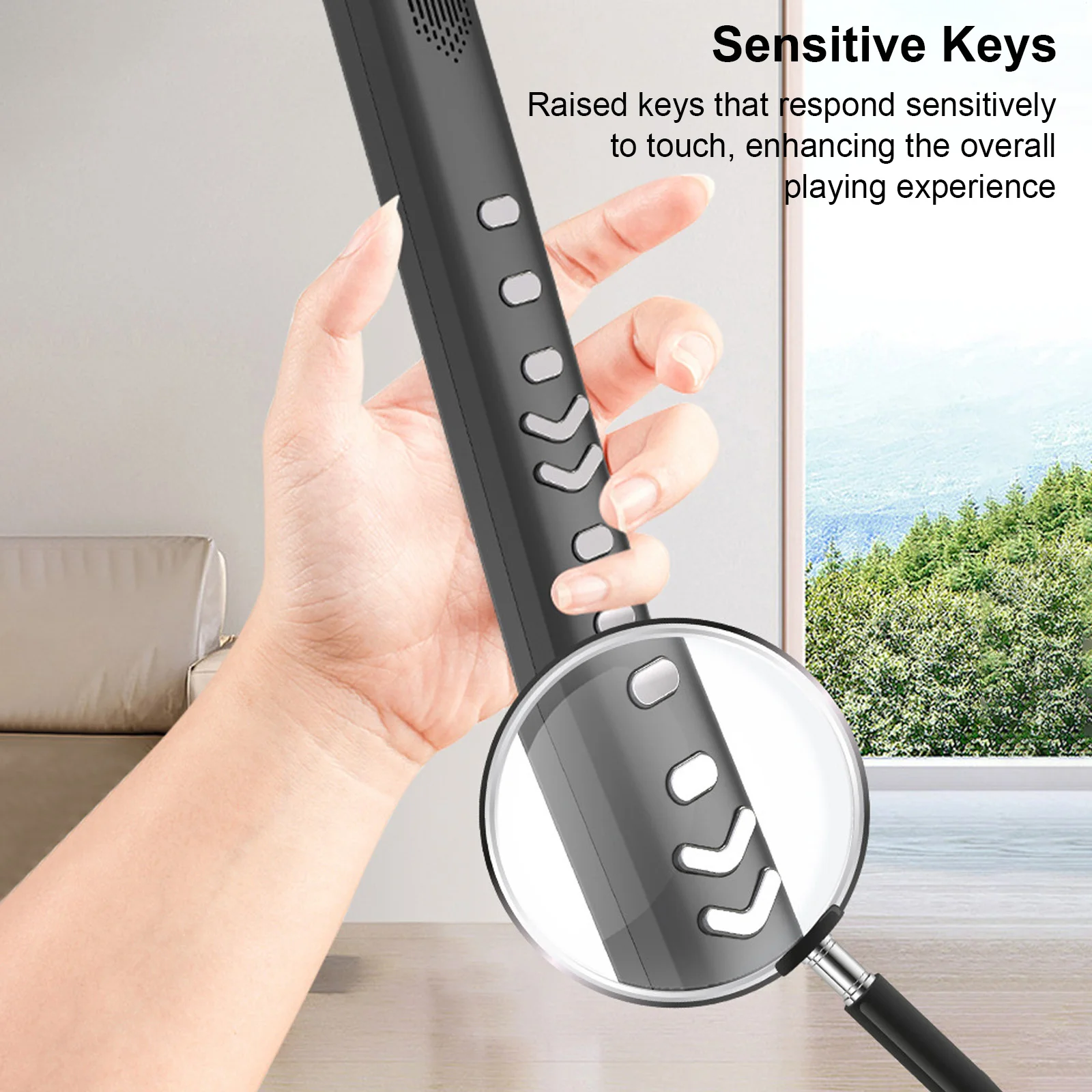 Digital Electronic Wind Instrument Portable Synthesizer Supports 10 Tones Adjustable Blowing Sensitivity Built-in Speaker