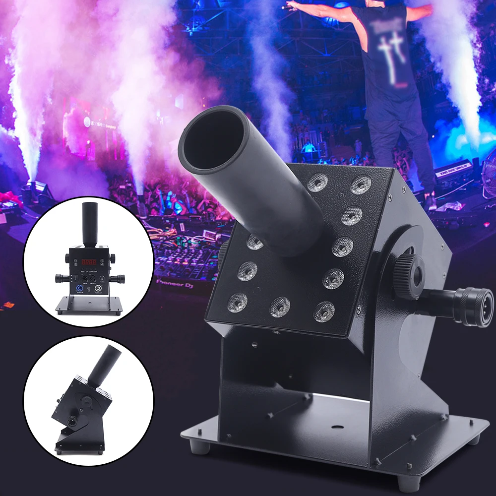 

LED CO2 Jet Machine with DMX Control, Multi-Angle Adjustable - 8-10m Jet Height Multi-Angle 250W with 12*3W LEDs