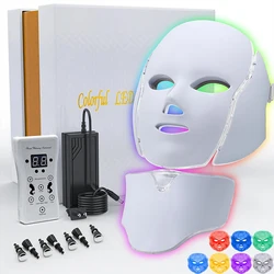 7 color Led Mask Treatment Facial Skin Care Blue and Red Maintenance Beauty Mask Multi-functional neck home mask