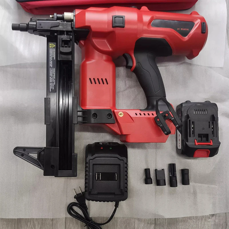 

Lithium-ion Cordless Nail Gun Ideal for Plumbing Installation/Fixing/Door and Window Installation Automatic Plastic Strip Nail G