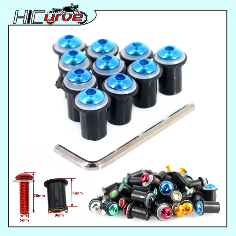 

5mm 10PCS Motorcycle Windscreen Windshield Bolts Screws Nut Fastener Fit For YAMAHA YZF R6 R1 R3 R15 R25 MT 03 25 MT03 MT25