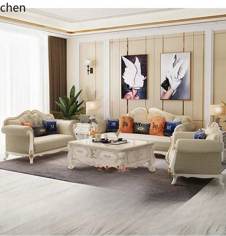 a1 leather sofa single double triple combination simple modern light luxury villa living room furniture