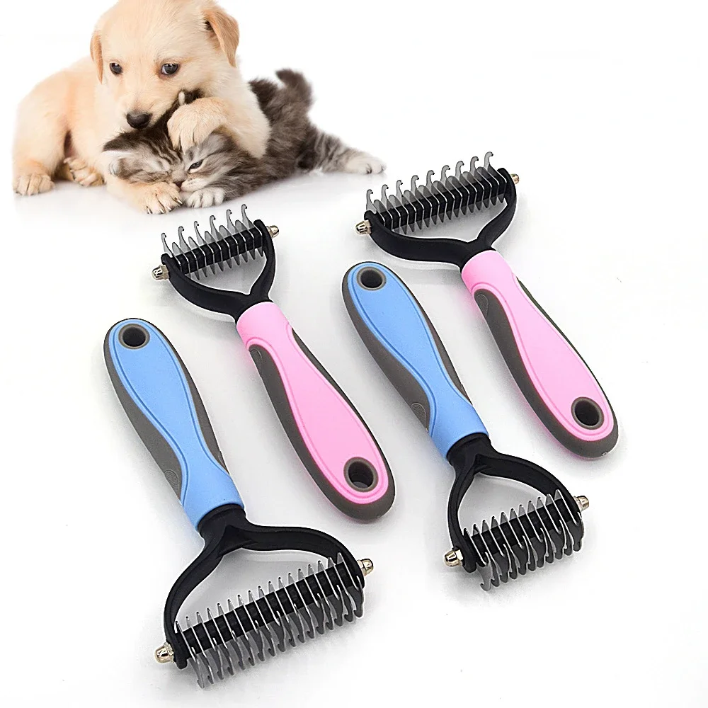 New pet comb popular double-sided dog cat open-knot comb cleaning beauty tool hair removal pet hair combing dog shampoo brush