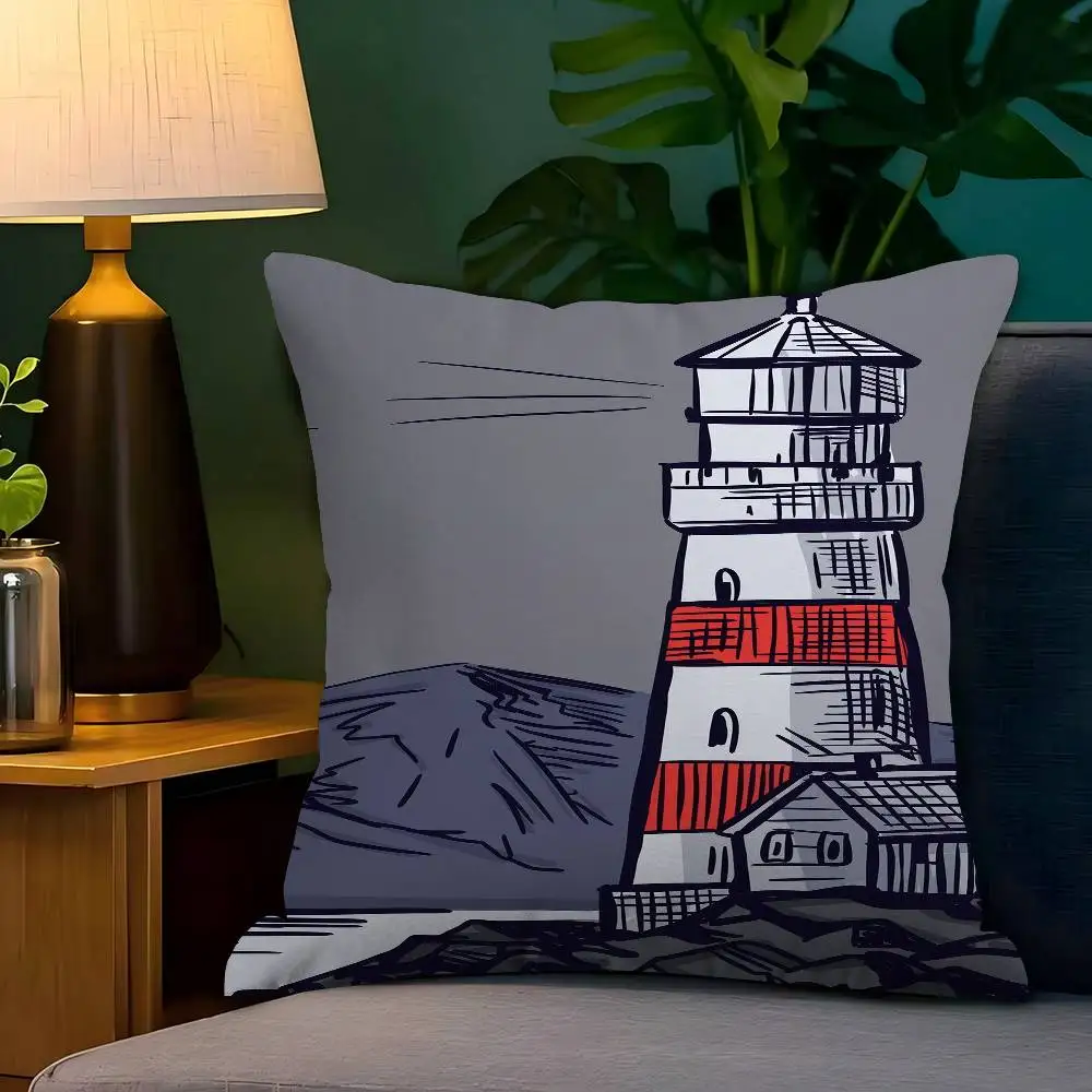 

Lighthouse Sketch Pillow Anime Pillow Sofa Bed Head Pillow Cover Cushion Cover Fashion