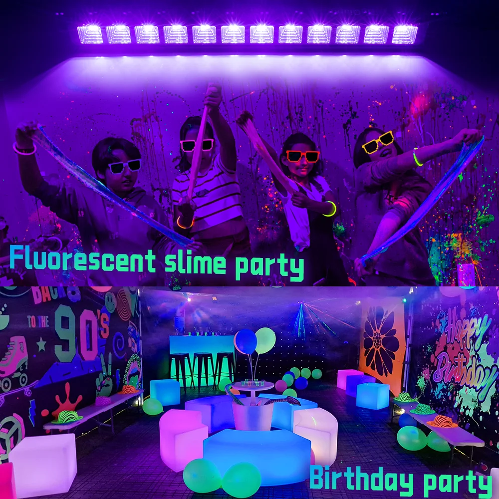 40LED الأشعة فوق البنفسجية الضوء الأسود 5.9ft الحبل ، المحمولة الجدار غسالة الضوء ، الفلورسنت حفلة عيد ميلاد هالوين غرفة نوم عيد الميلاد الزفاف ضوء المرحلة #5