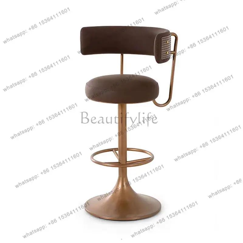 YJ Minimalist Black Bar Stool Chair Swivel Modern Italian Sturdy Dining Chairs Ergonomic Unique Sillas De Comedor Dining Furni