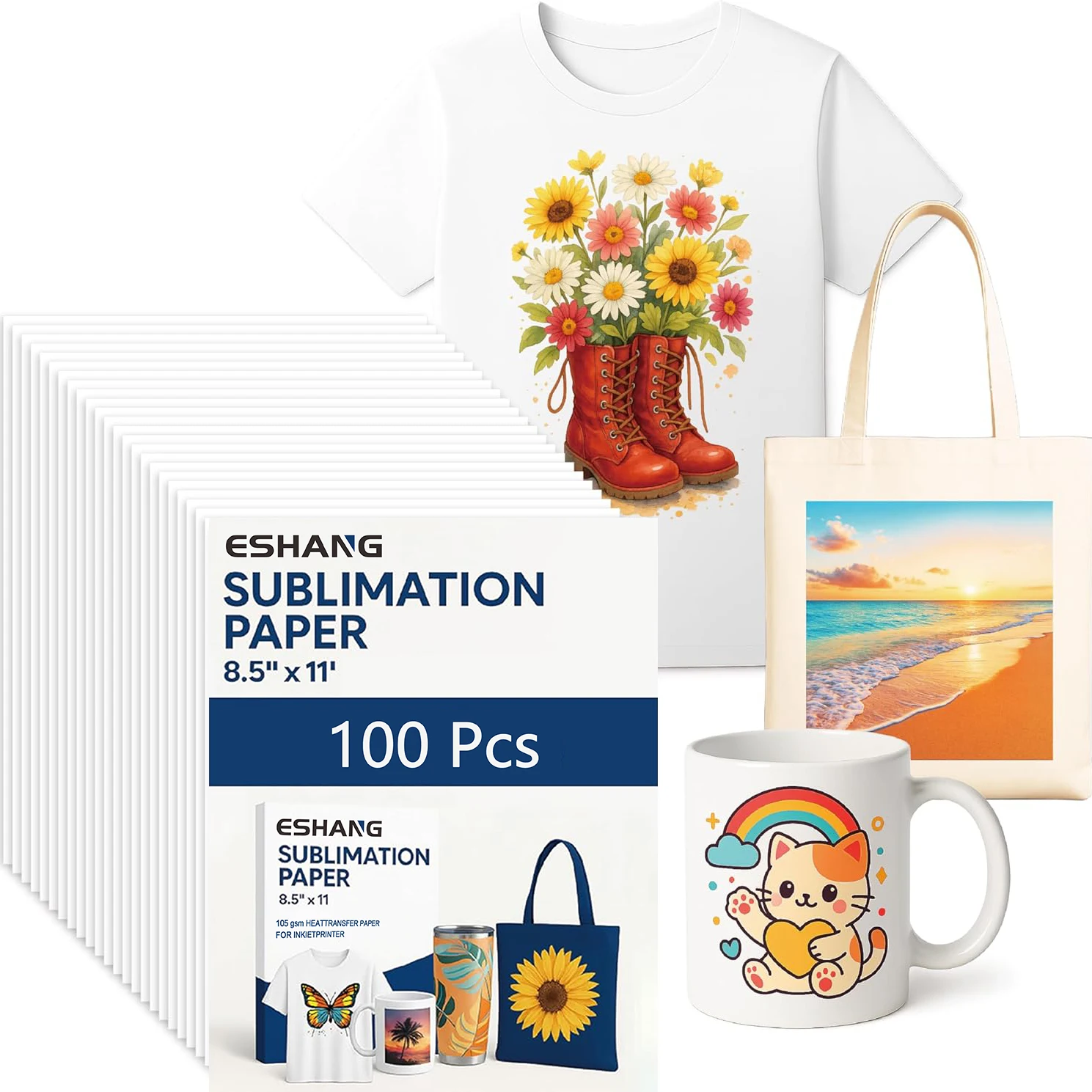 

Стандарт США, 105 г, сублимационная бумага, 100 листов, профессиональная термопереносная бумага для футболок, кружек и поделок своими руками