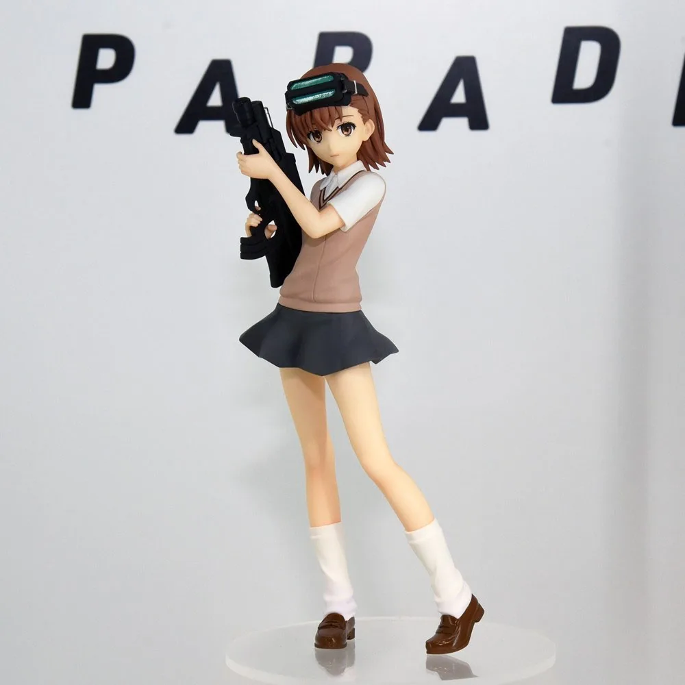 17 سنتيمتر أنيمي مؤشر سحري معين ميساكا ميكوتو السكك الحديدية فتاة أنيمي الشكل البلاستيكية عمل أرقام نموذج أنيمي الكرتون لعبة مجسمة هدية