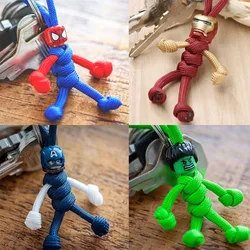 Disney Marvel Spiderman llavero colgante, película, figura de Anime, Ironman, Hulk, Spider-Man, muñecas de dibujos animados, mochila, cuerda tejida, llavero