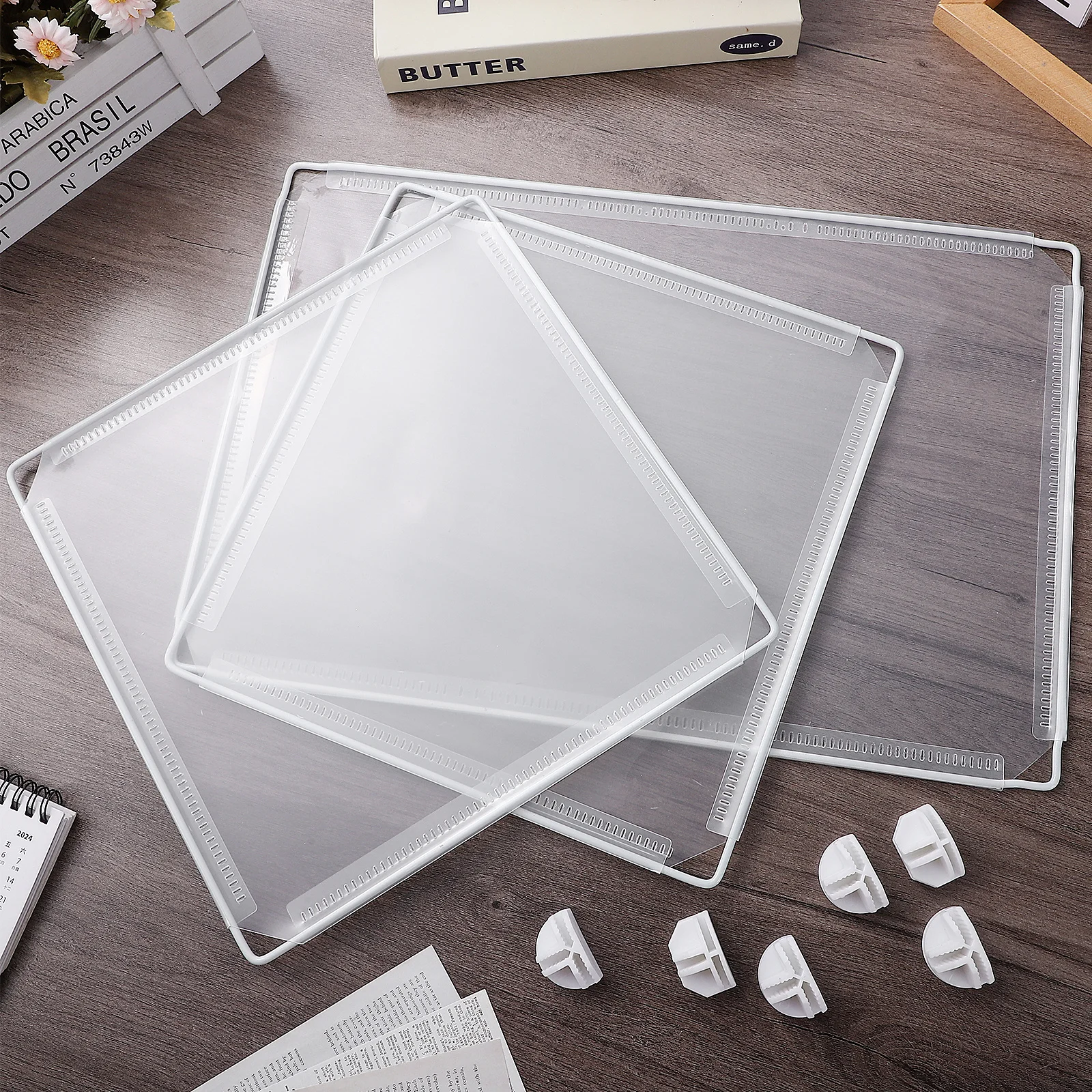 

3Pcs Desktop Partition Board Plastic Transparent Divider Sneeze Guard Protective Screen Countertop Barrier for Office Bank