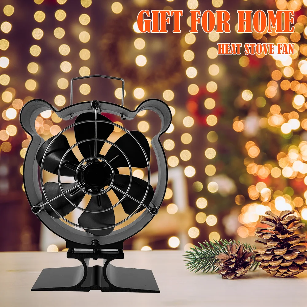 Mini Stove Fan Heat Powered Fireplace Fan Log Wood Burner Eco-fan Quiet 6 Blade Fireplace Fan Home Winter Warm Heat Distribution